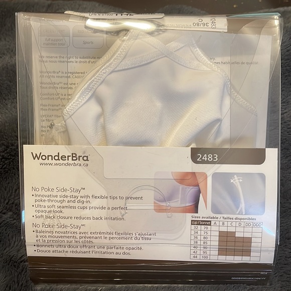 NEW - WonderBra 2483 - White - Wire Free - 36 C - Picture 2 of 14